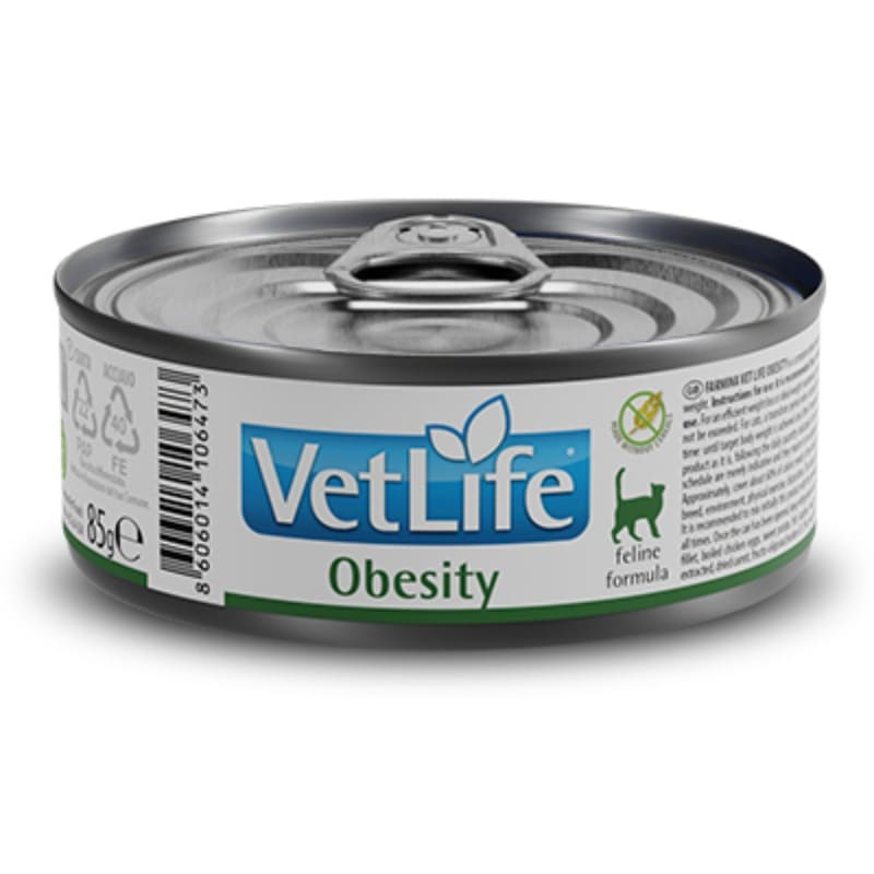Farmina Vet Life Obesity veterinārie konservi kaķiem svara kontrolei 85 g
